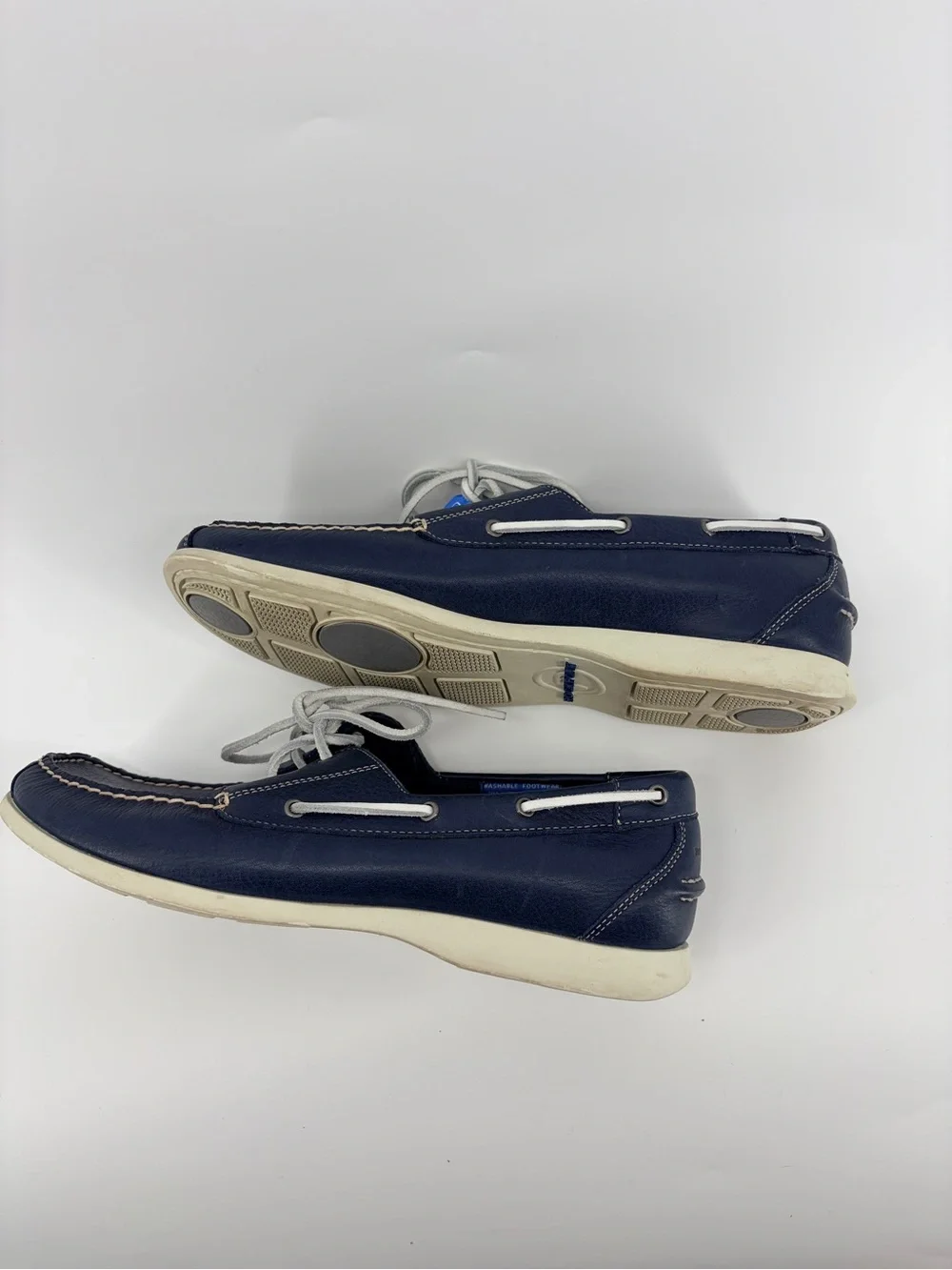 Rockport Men’s Leather Boat Shoes Dock Siders Navy Blue Sz 12M